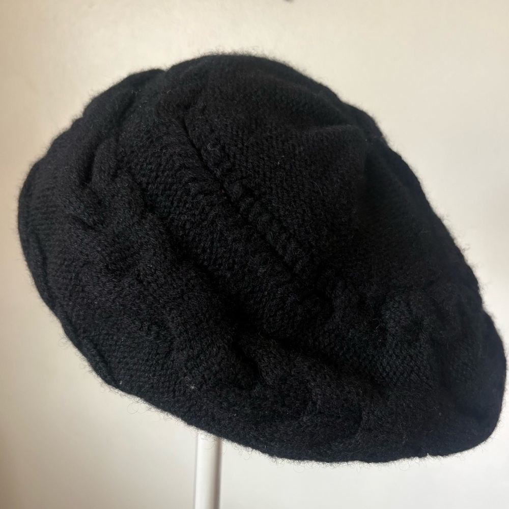 Nordstrom Cashmere Black Beret Hat